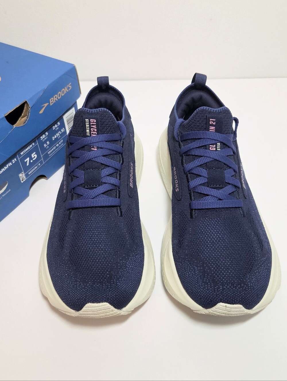 Brooks Glycerin 21 StealthFit Running Shoes - Navy Blue - Size 7.5 M - Picture 3 of 10